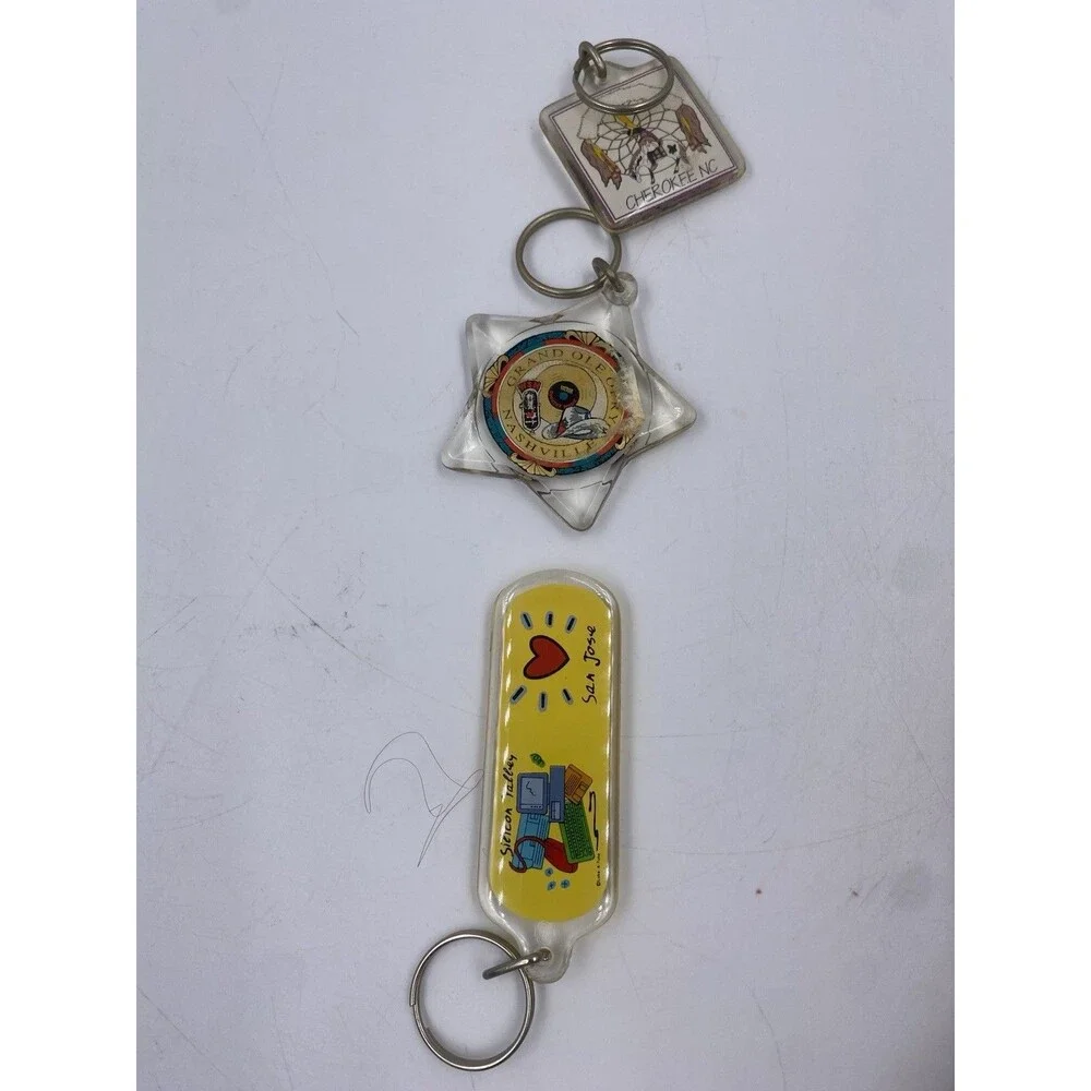 Lot of 14 Travel Souvenir Destination Keychains San Jose, New Orleans, More